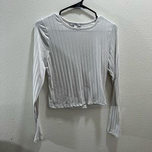 White ribbed long sleeve